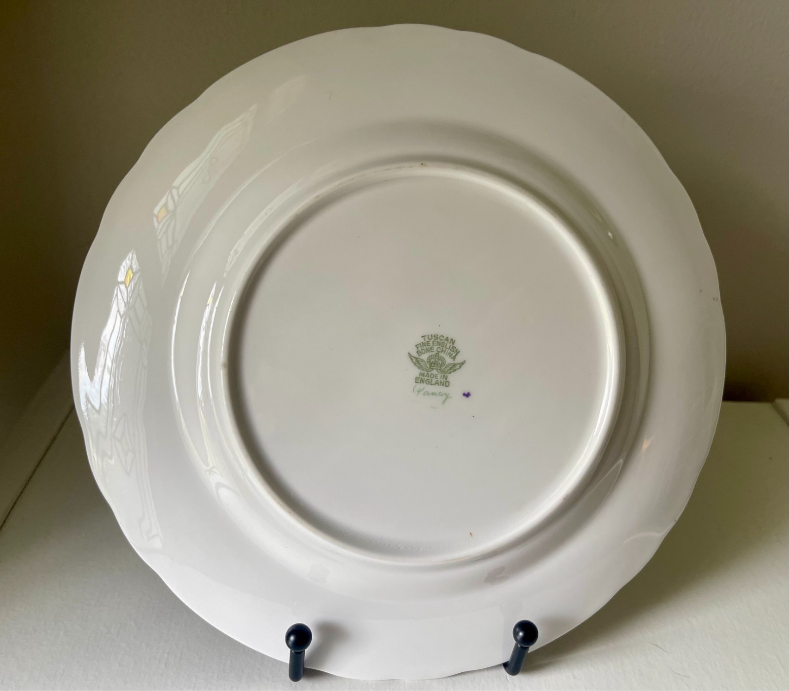 Vintage Tuscan Fine English Bone China 8″ Salad Plate Pansy Pattern Gold Trim