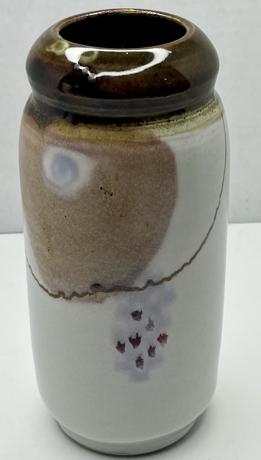 Vintage Raymond Serrano Signed Studio Art Pottery 9” Vase Glazed Ceramic Seattle