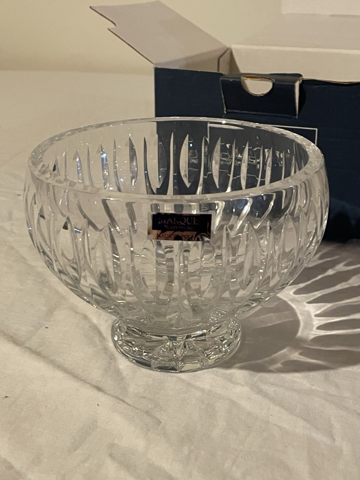 Marquis by Waterford Footed Crystal Sheridan Bowl 6” Poland NIB
