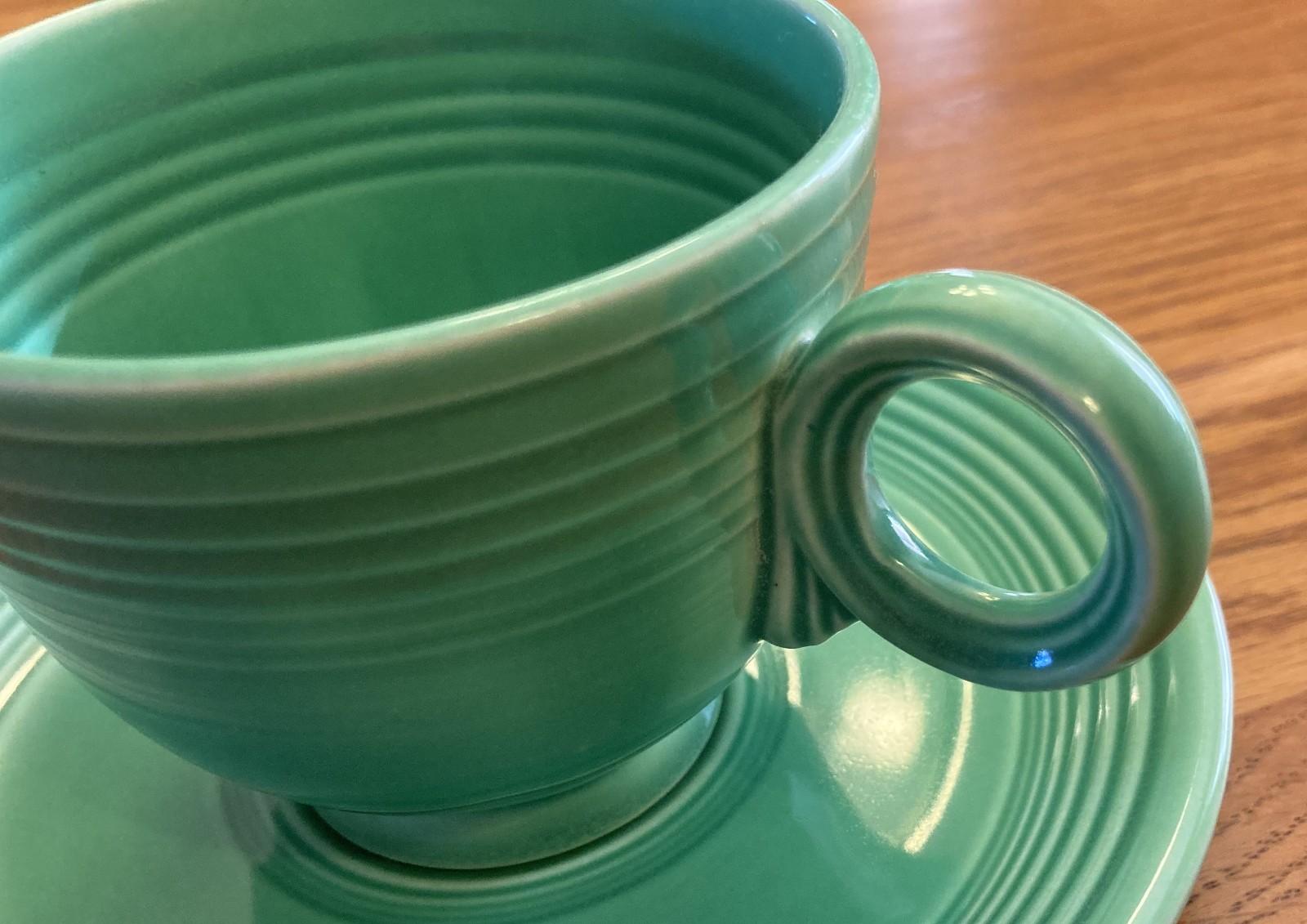 Vintage Fiestaware – Cup and saucer set in original green (exc.) (1936-1969)