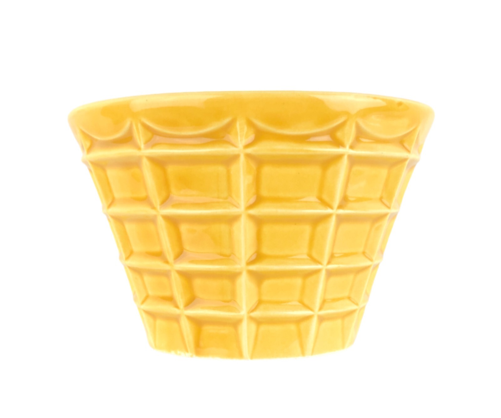 Vintage FTD 1986 Japan Ceramic Waffle Ice Cream Cone Bowl / Planter