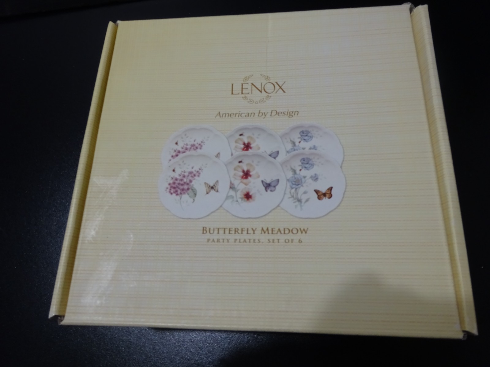 Lenox Butterfly Meadow Party Plates Set of 6 –6″ Porcelain–Box & Paperwork K40