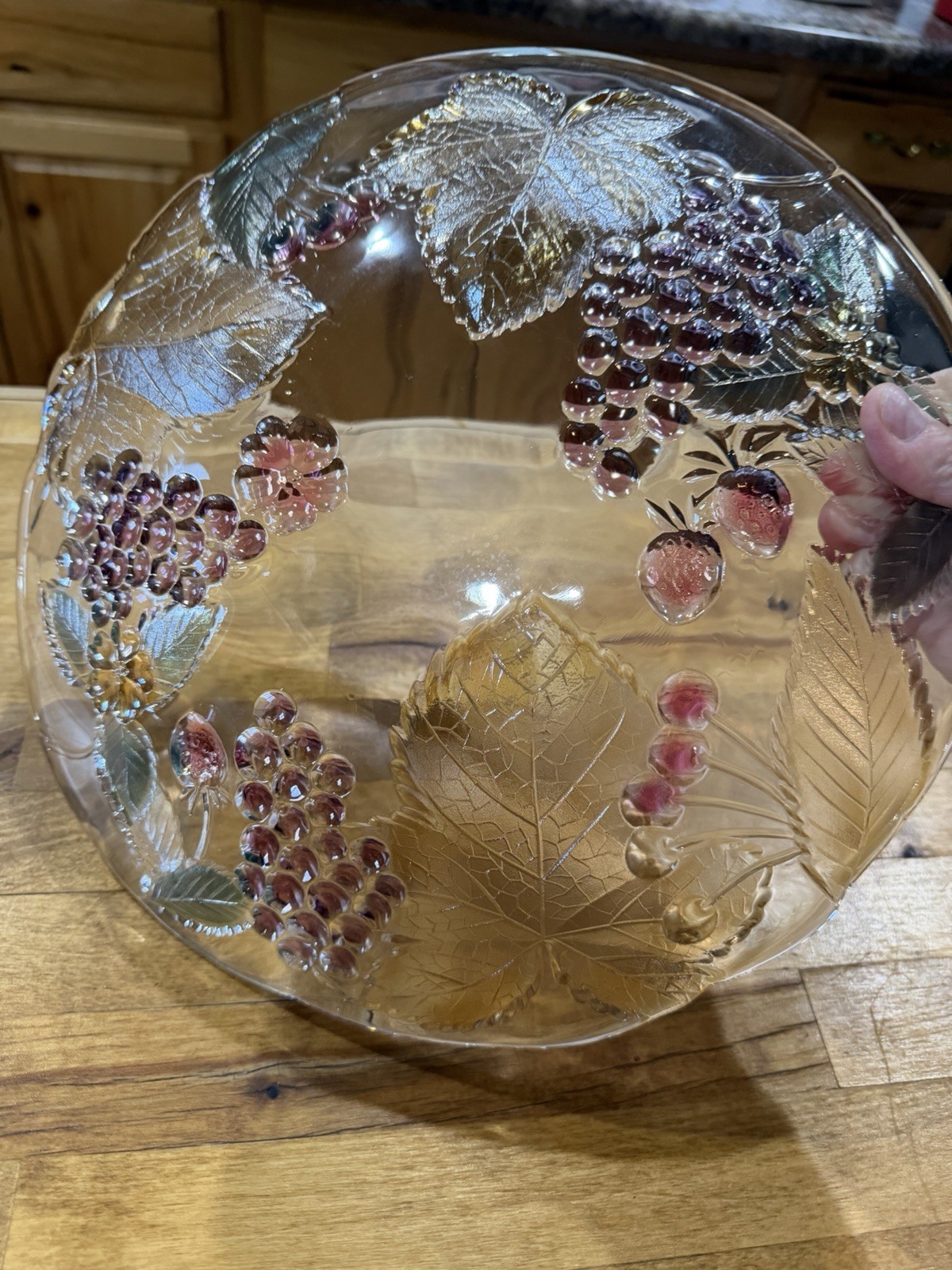 Mikasa Savoir Vice Crystal Fruit Platter Grapes And Leaves