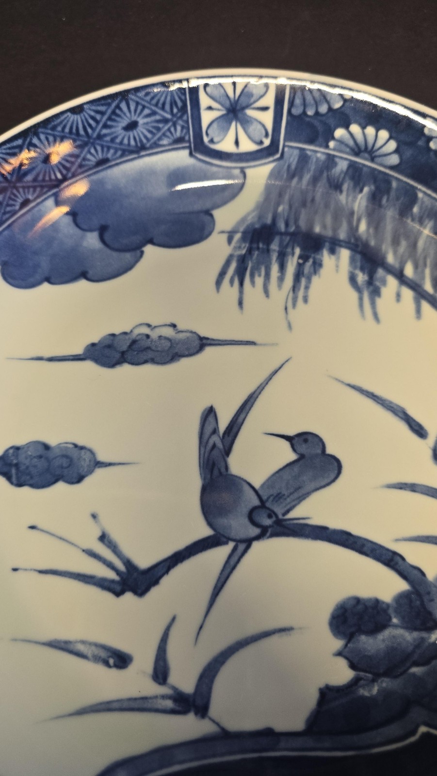 Blue White Birds And The Bees Round Porcelain Plate Made In Japan Decor