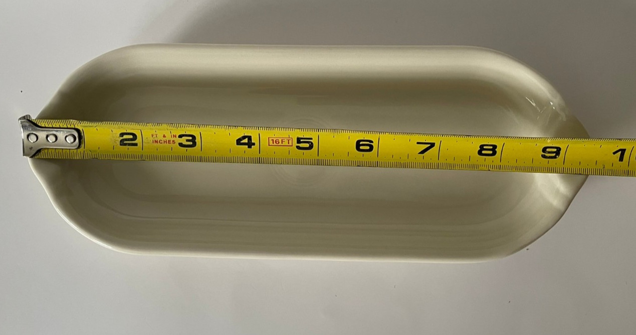 Fiesta Appetizer Relish Utility Tray Linen / Off White USA 9.5″ Ceramic NEW 1st