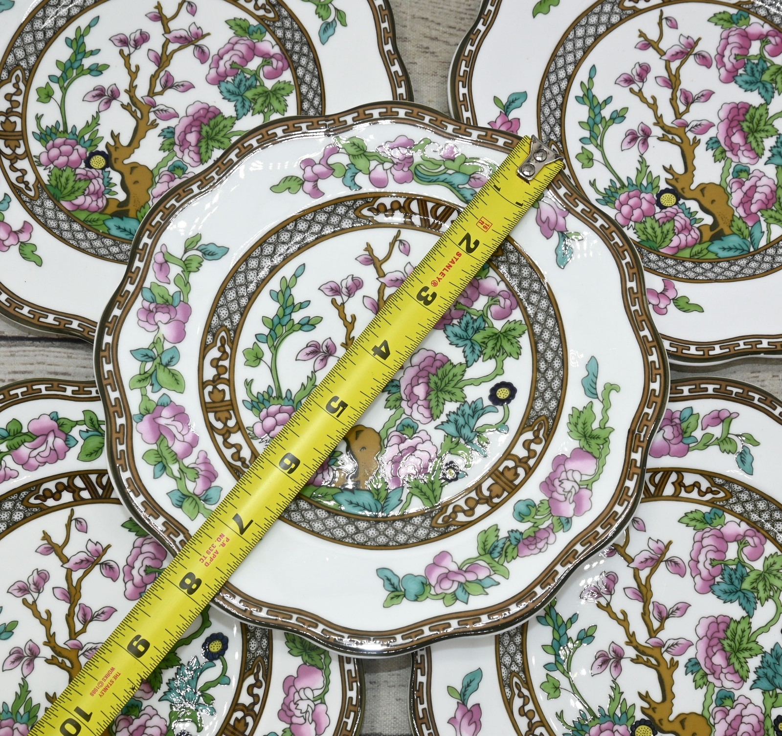 Set of 5 Vintage Coalport The Indian Tree Salad Plates 7.75″ England