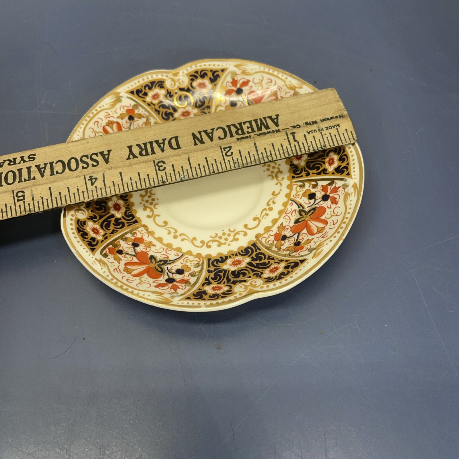 Rare Rutland Johnson Bros Demitasse Cup & Saucer Cobalt Blue Rust / Gold Floral