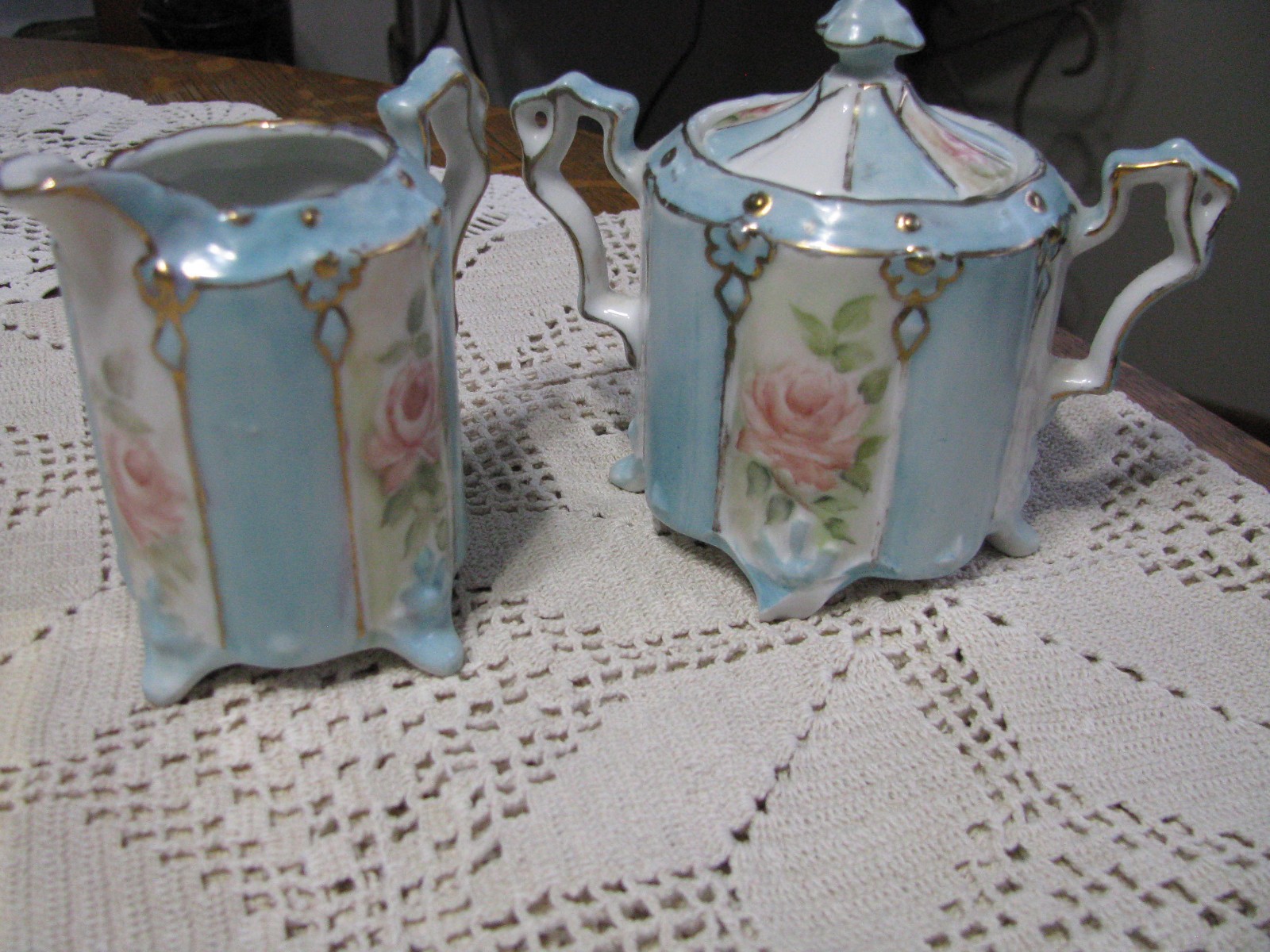 Antique RS Prussia Tea Set-1895-1910-Paper Label Residue-Independent Artist