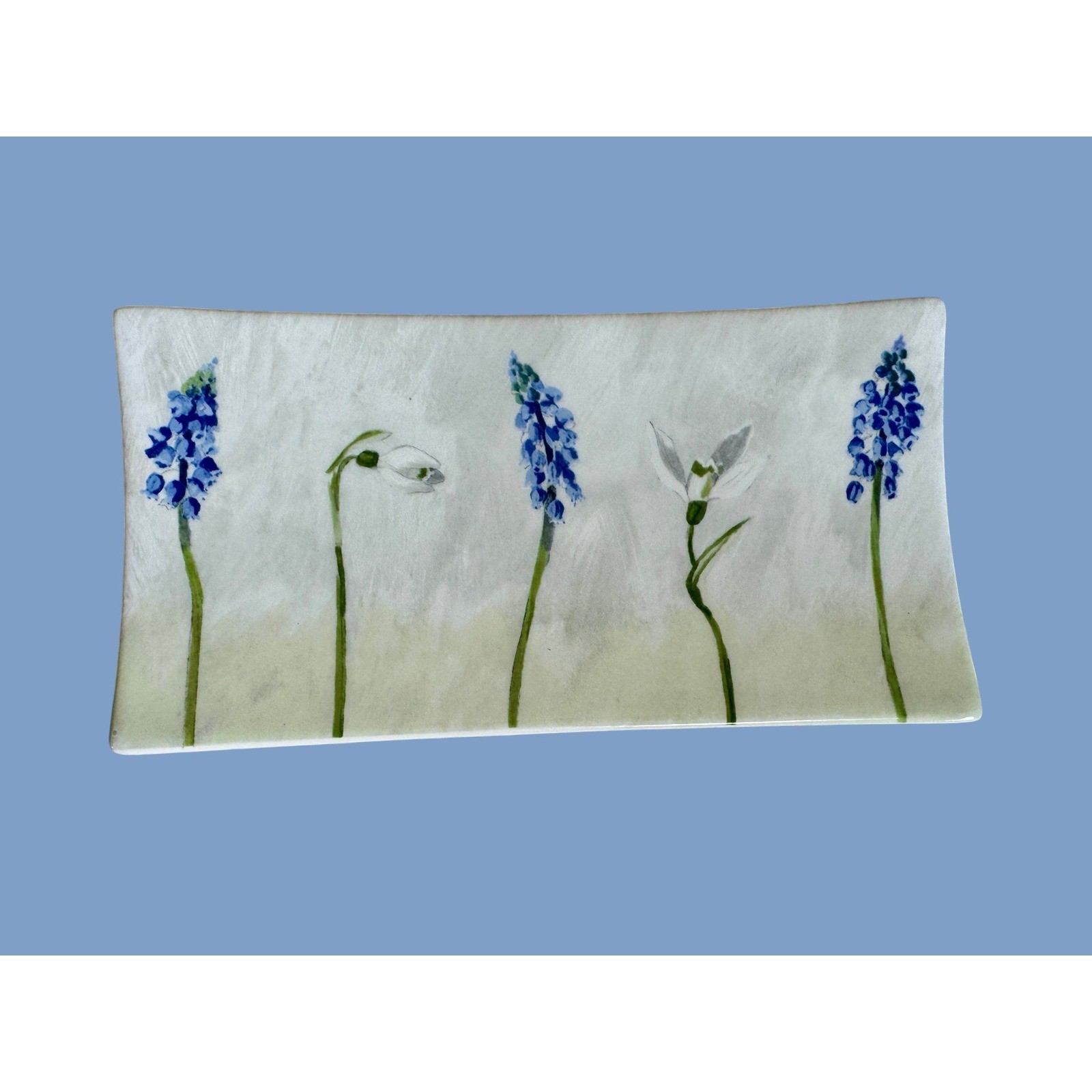 Alice Gien France Ceramic Trinket Tray Floral Botanical 7.5×4 Vintage