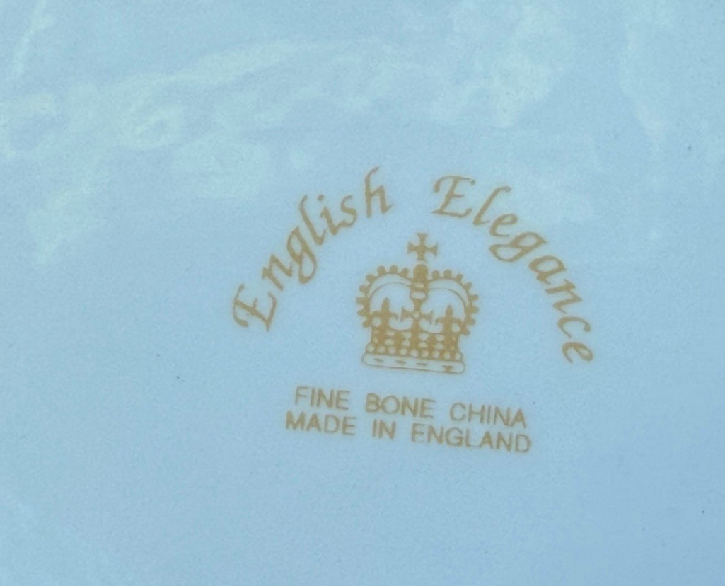 English Elegance Fine Bone China White Oval Bowl Ribbed Embossed Scalloped