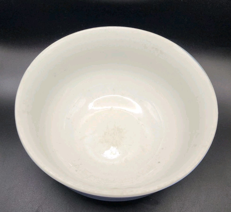 Vintage Hall China Delph Blue Ceramic Mixing Bowl 7.25″ Made in USA