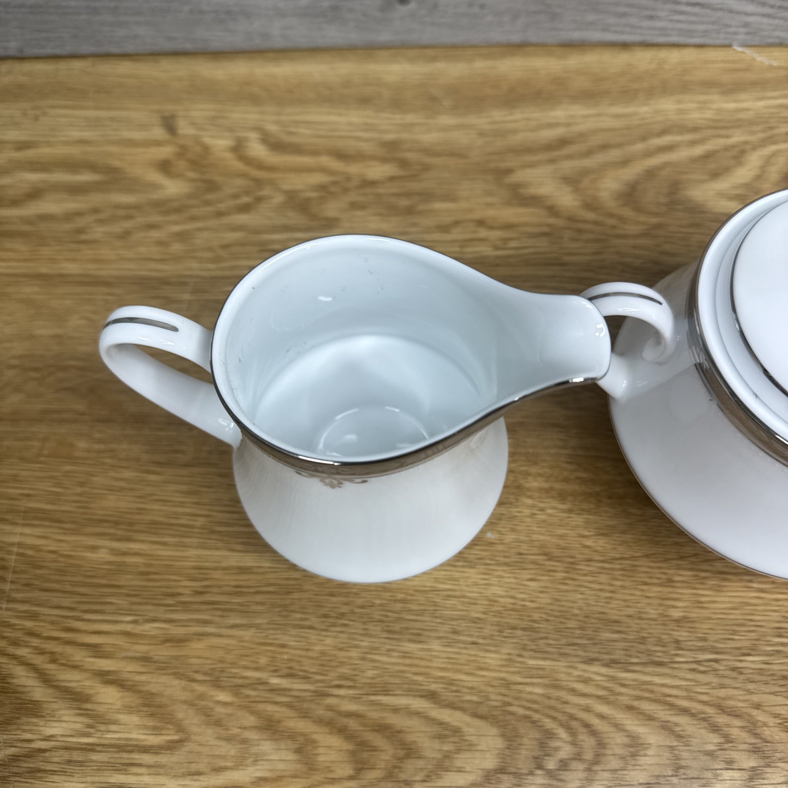 Noritake Buckingham Platinum Creamer And Sugar Bowl