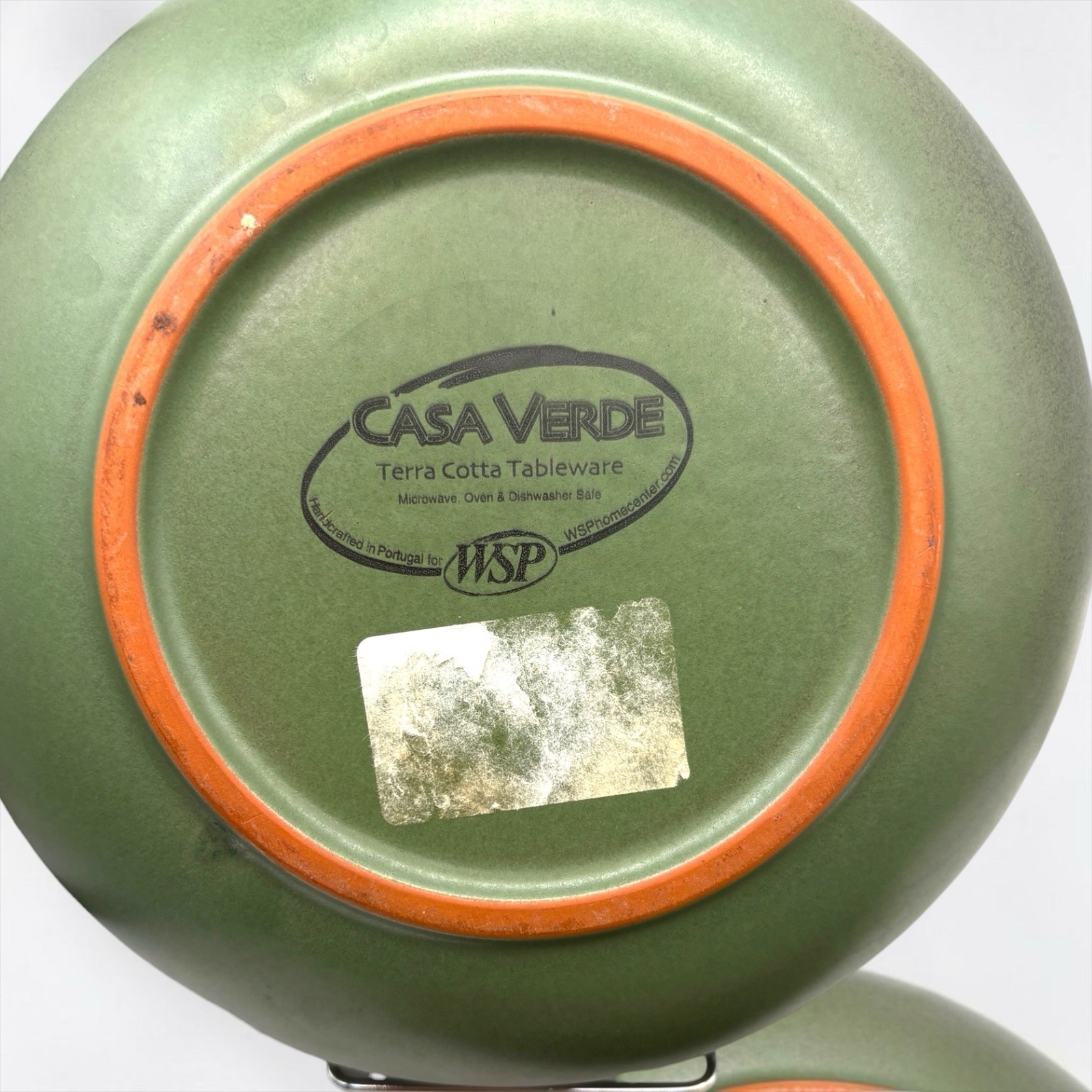 Casa Verde WSP Set Of 2 Stoneware 7.5” Bowls Terracotta w/ Green Glaze EUC HTF
