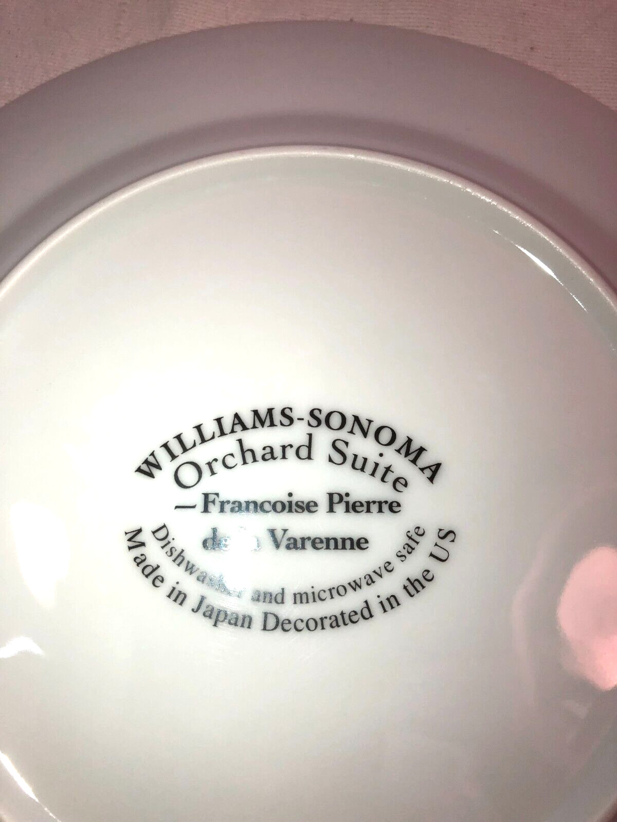 Williams Sonoma Orchard Suite Pear Plate Japan 7 3/4 in de la Varenne