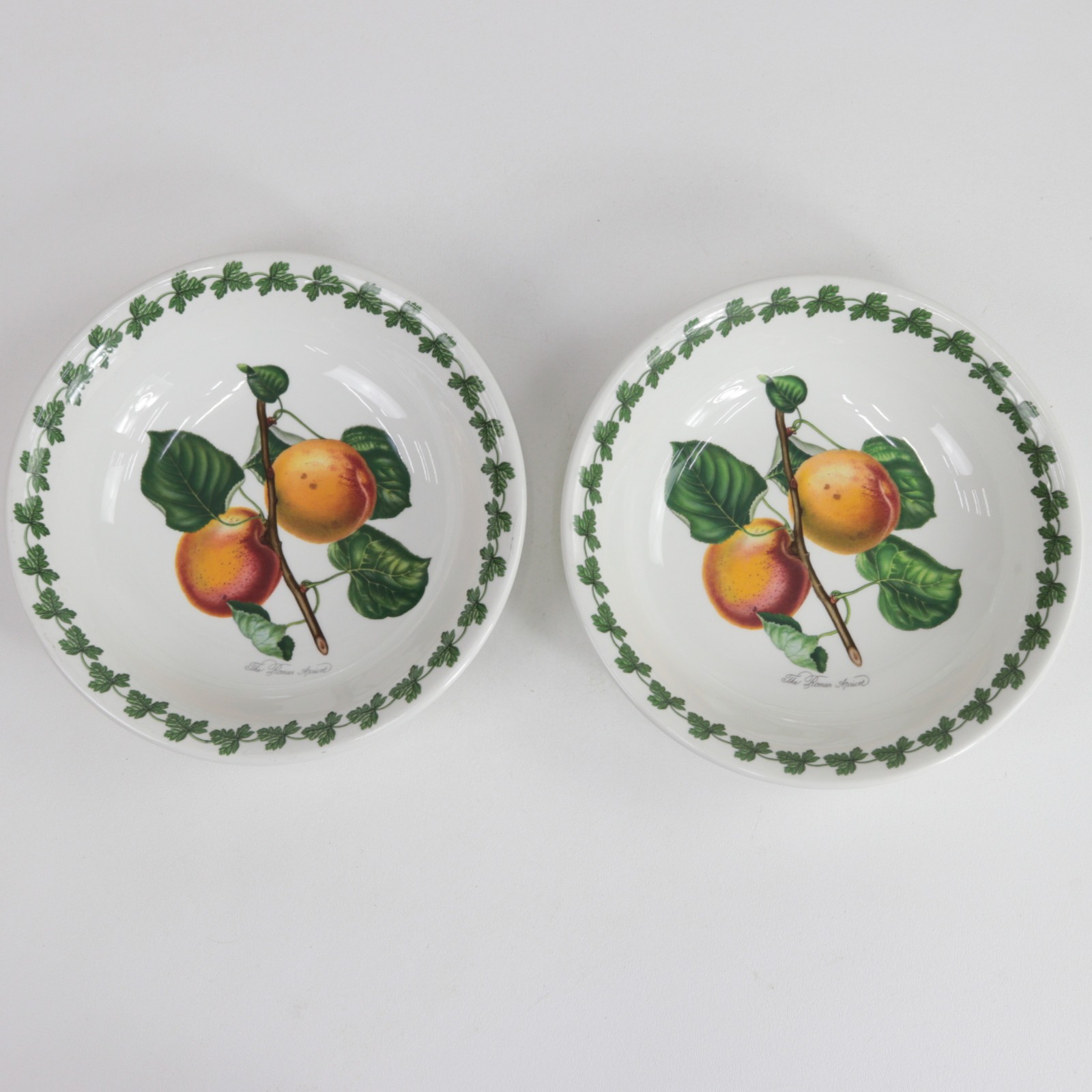 Pair of Portmeirion 8.5″ Pomona Roman Apricot Bowls by Susan Williams-Ellis