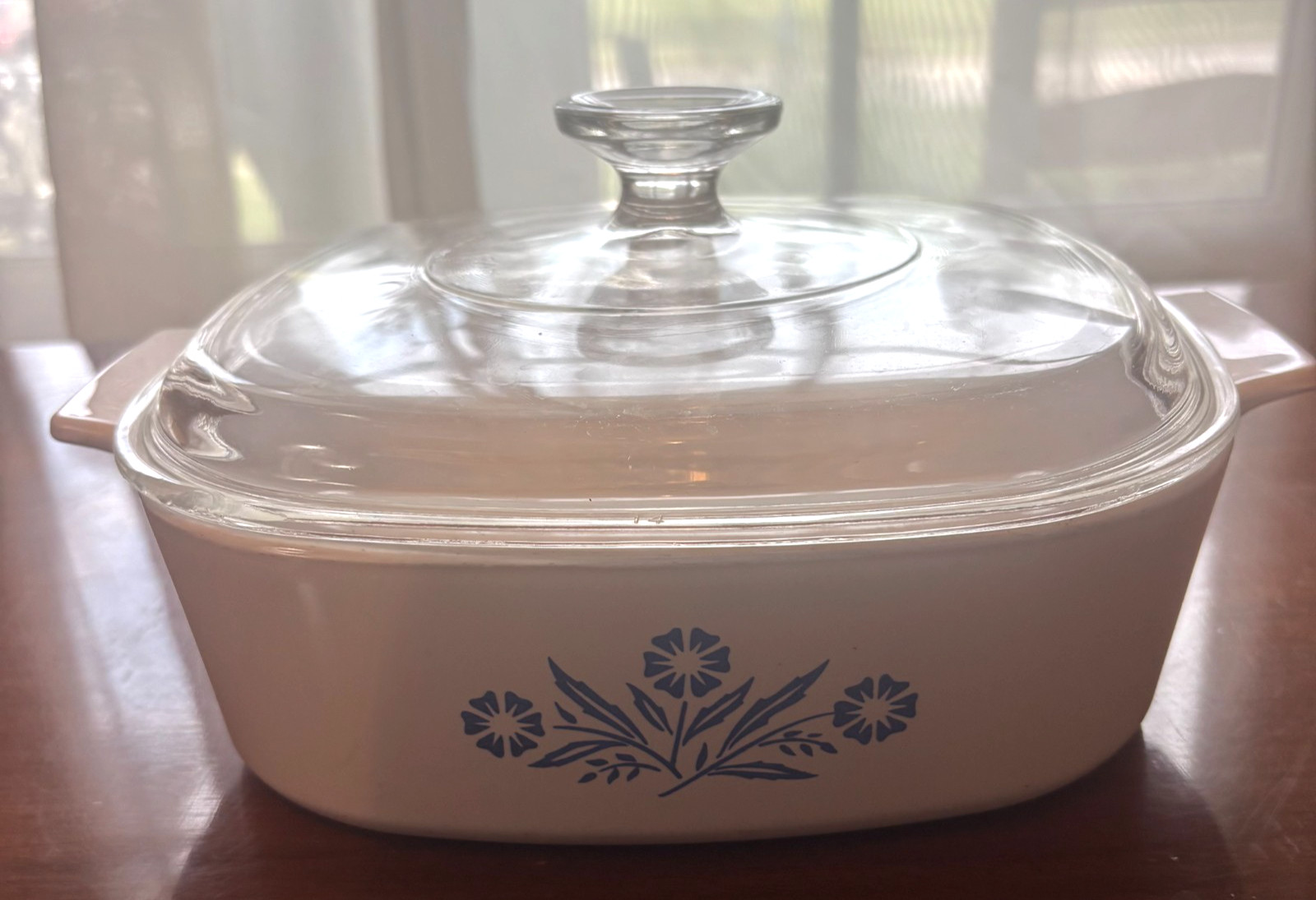 Corning Ware Blue Cornflower A-2-B 2 Liter Casserole + Pyrex A-9-C Glass Lid