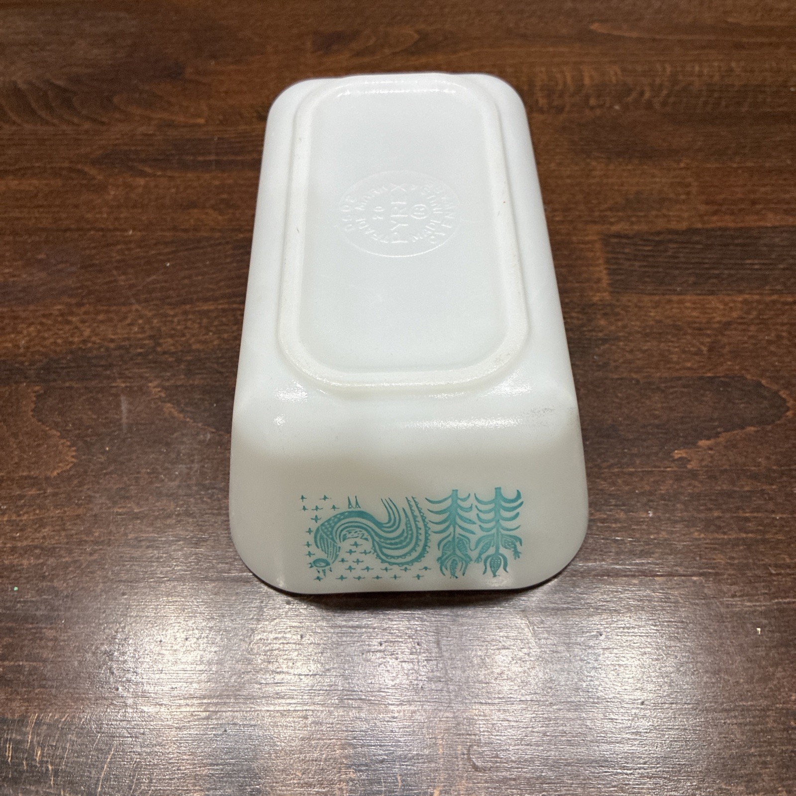 Vintage Pyrex 0502 1.5 pint Amish Butterprint Refrigerator Dish Turquoise NO LID