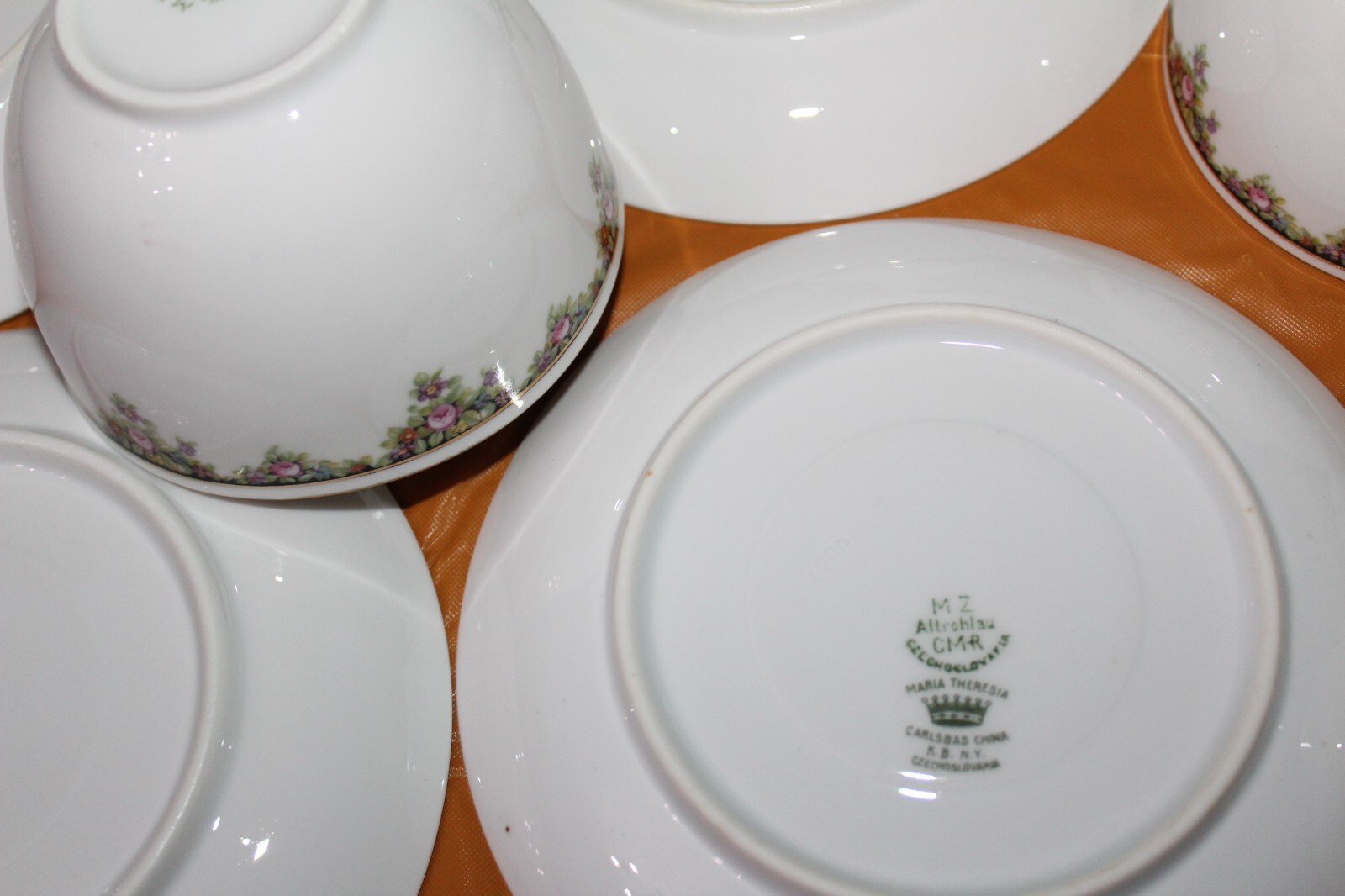 19 Piece MZ CMR Maria Theresa Carlsbad China Czechoslovakia Cups Saucers