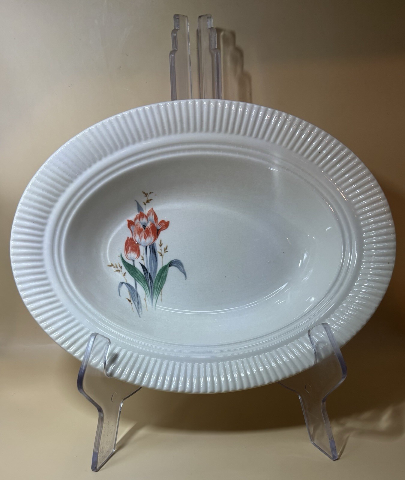 Salem Victory China Tulip Small Oval Serving Dish Casserole USA 60101-NL
