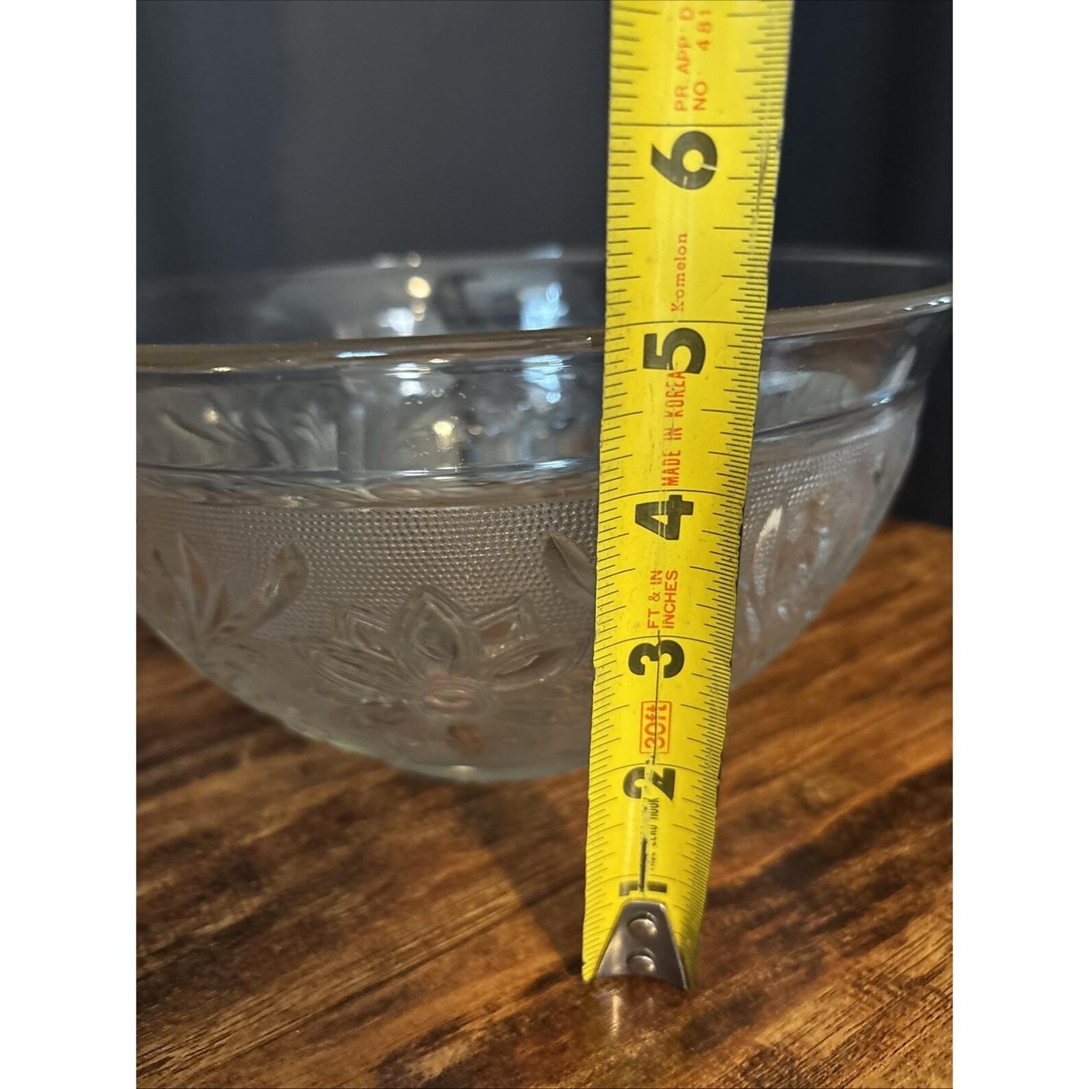 VGT Tiara Clear Crystal Round Bowl Indiana Glass Clear Large Mixing Serving Bowl