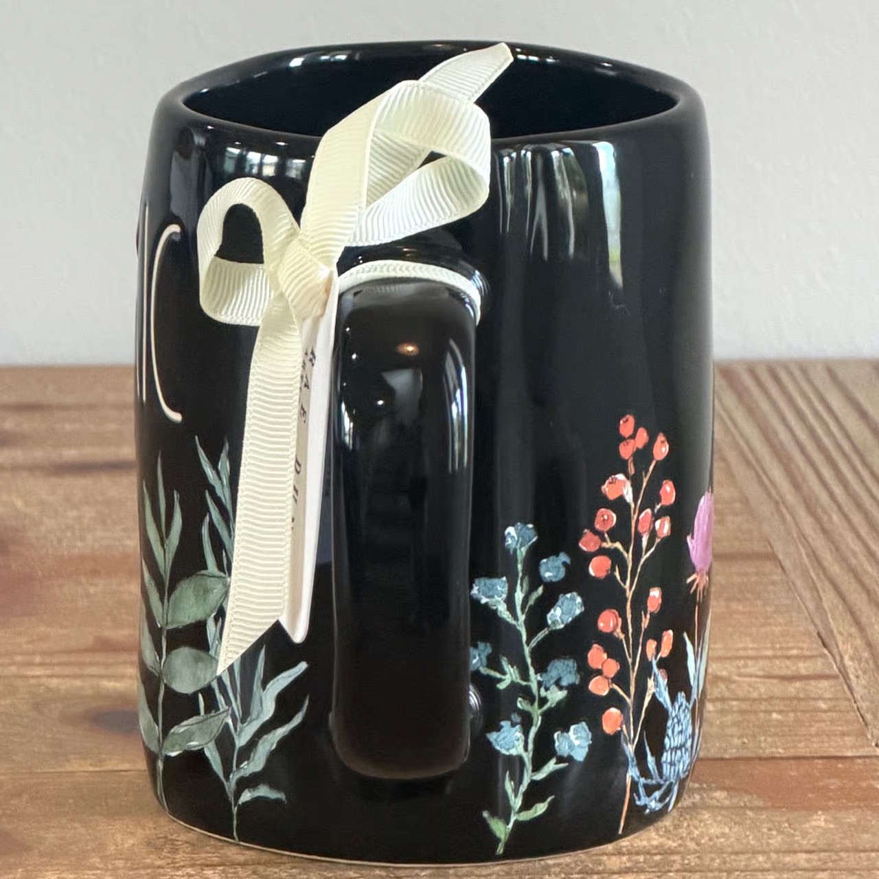 NWT Rae Dunn Halloween 2026 Floral TOXIC Black Coffee Mug Flowers Black Scary