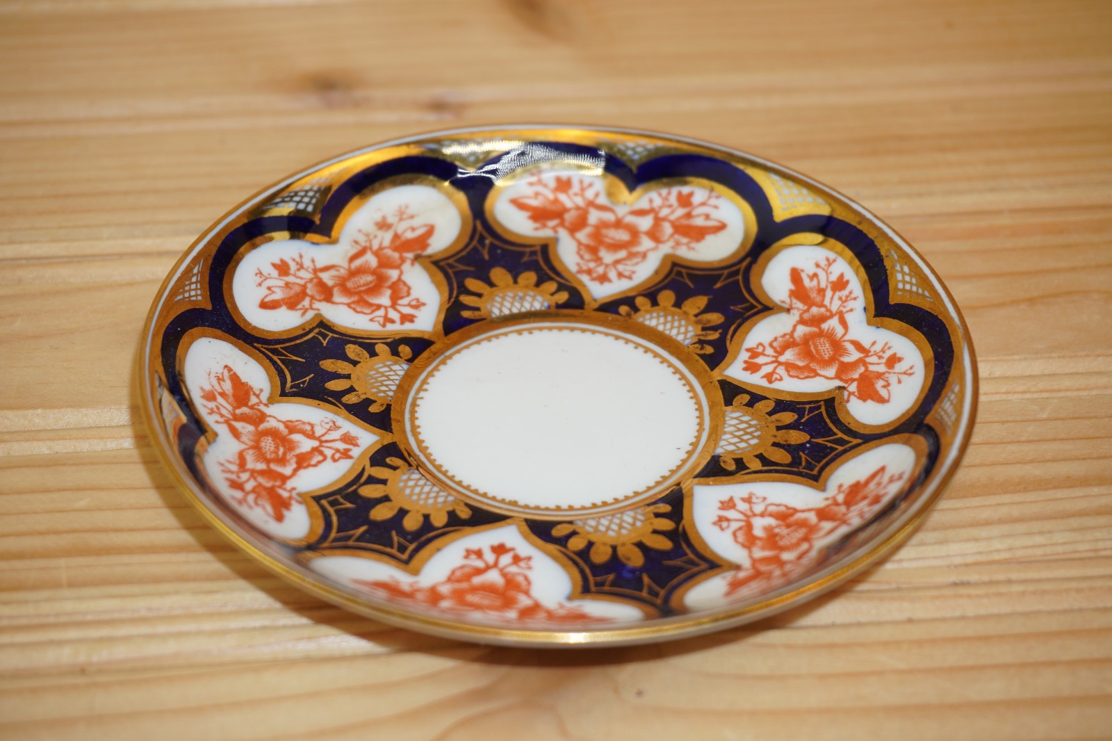 Wileman (Shelley) 3464 (Foley) Gold Rust Blue Demitasse Cup & Saucer SET (B2)