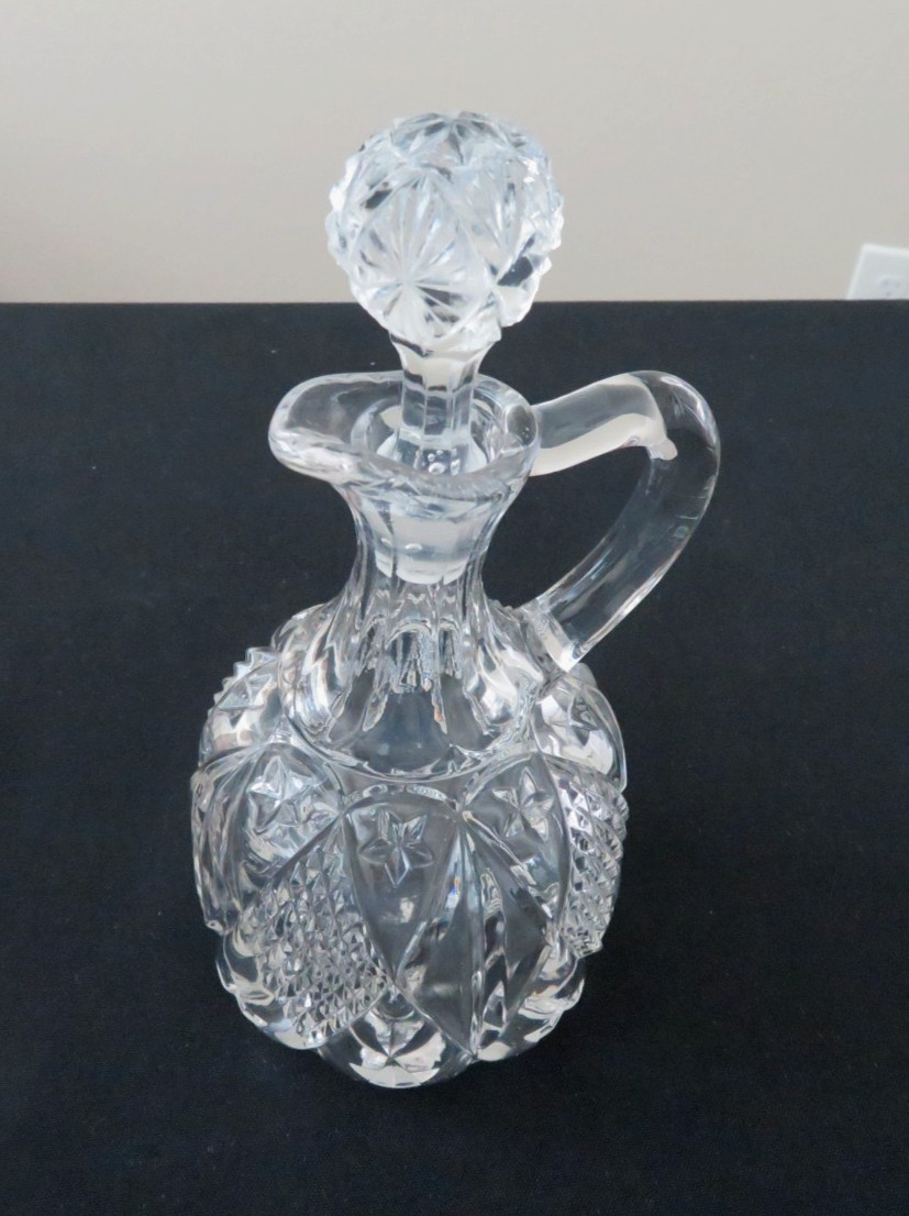Antique EAPG Dunkirk Diamond Cruet Ohio Flint Glass Co. Exc Condition ca 1896
