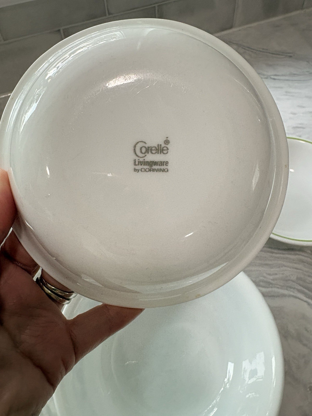 Mixed Lot Of Retro Corelle Bowls Large And Small Green, Blue And Plain 10 Total