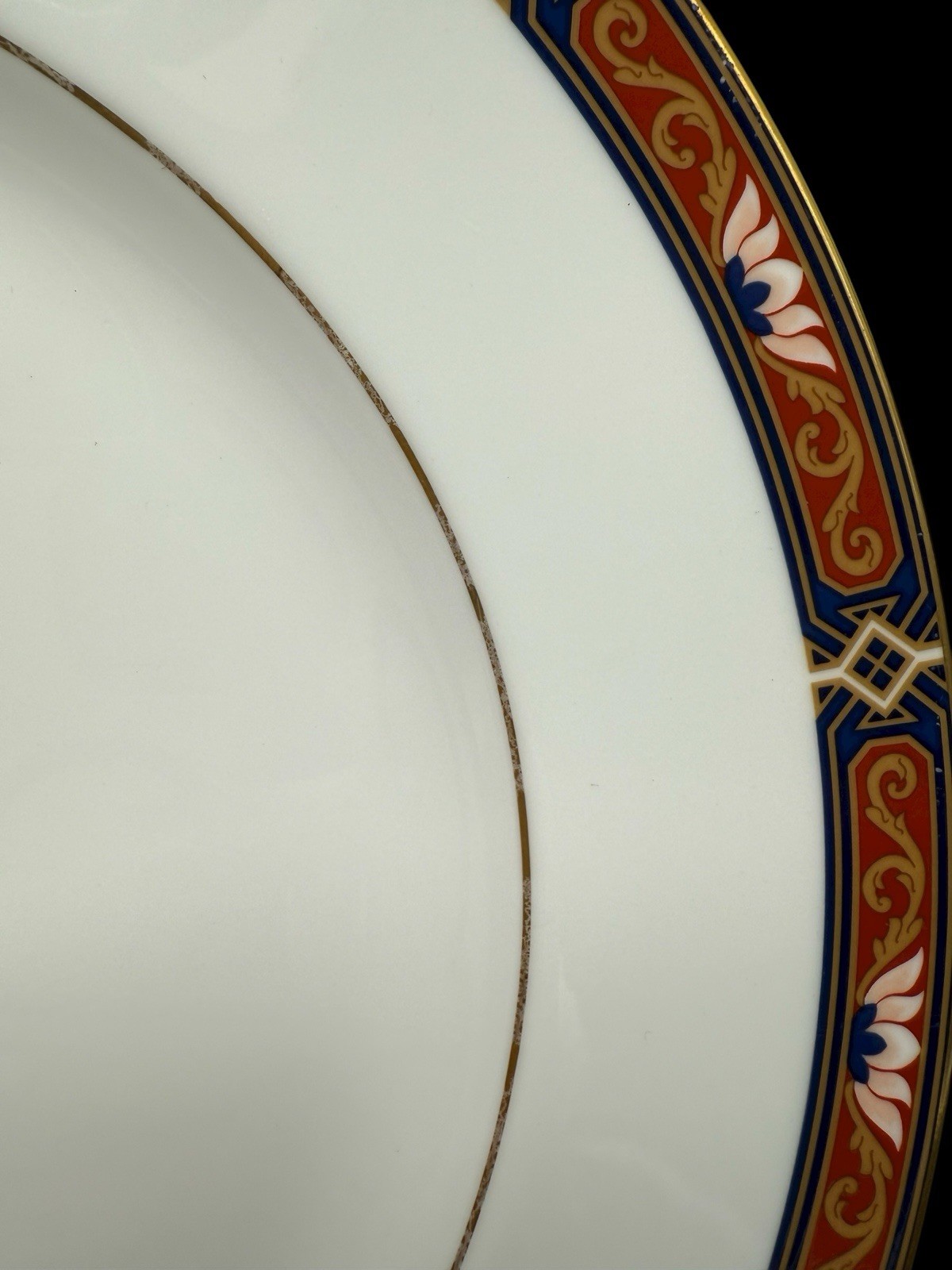 Wedgwood Chippendale Blue And Rust Dinner Plate Discontinued England