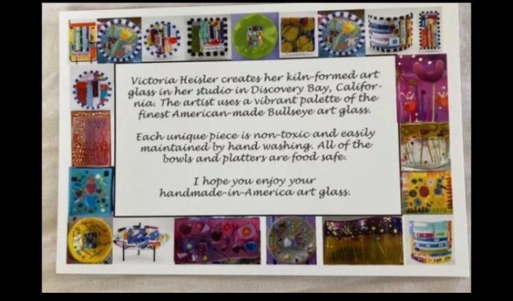 “Seashore Memories “Original Fused Art Glass Handmade 8.5”x5” Rectangular Tray