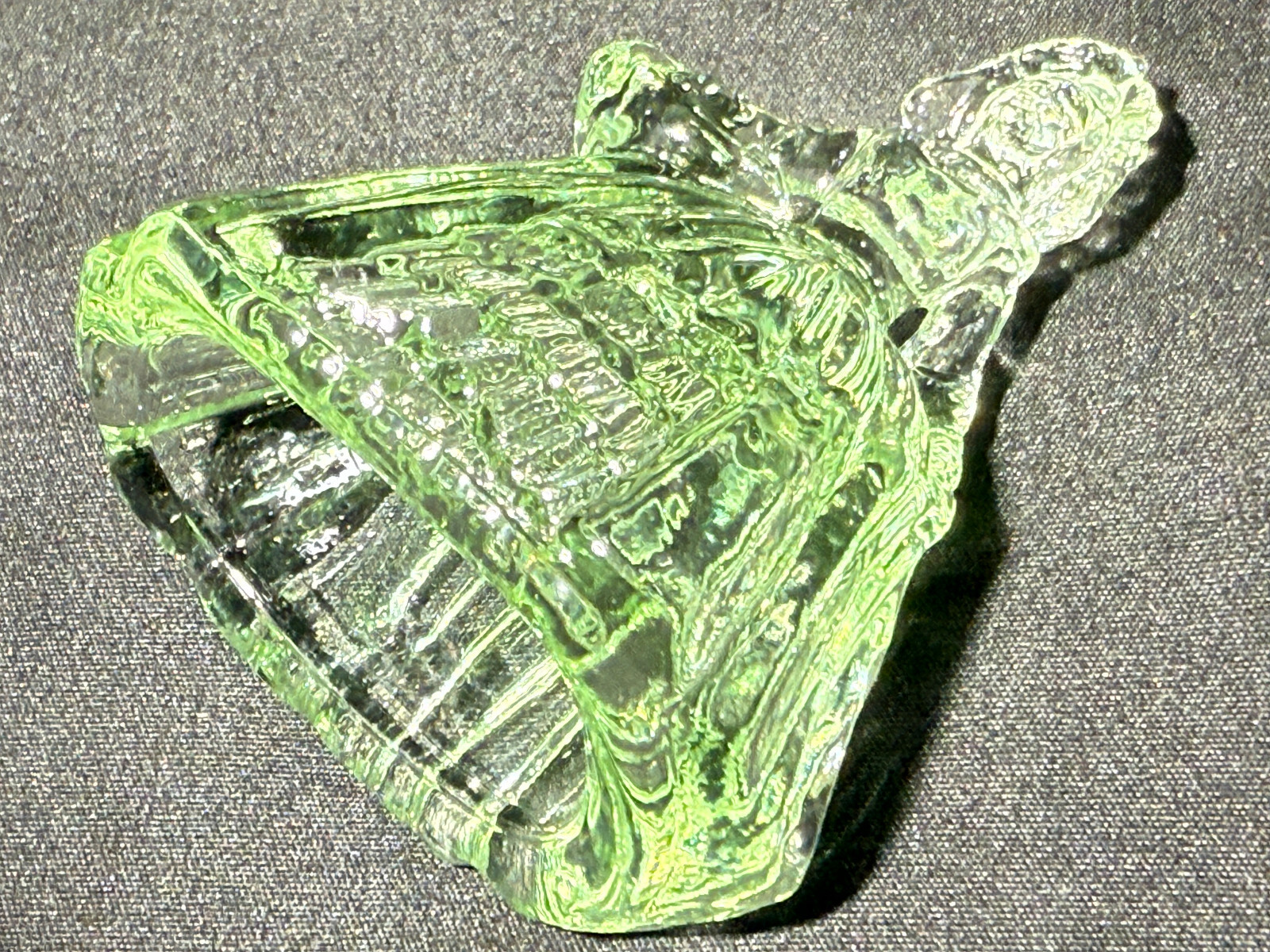 Green Vaseline uranium glass girl doll candy container woman Elizabeth selenium