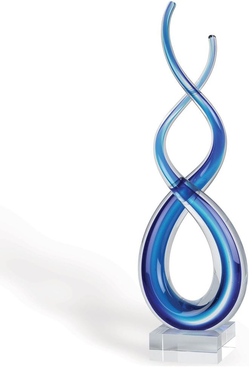 Murano Style Deep Blue Sea Art Glass Centerpiece H20