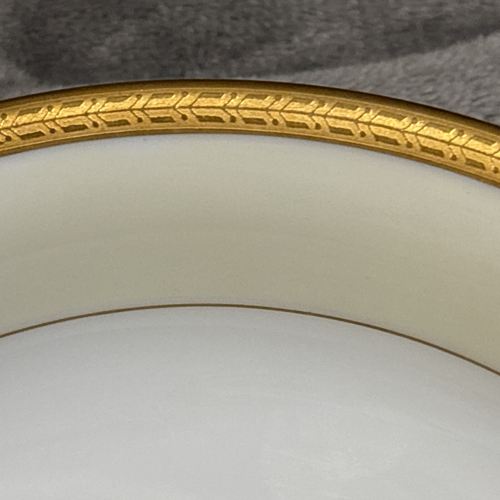 Bohemia Ivory / White with Gold Trim China 8″ Soup Bowl Czechoslovakia Free Ship