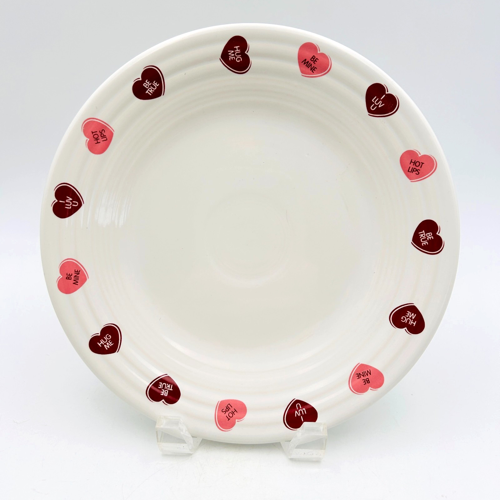Fiesta Candy Conversation Hearts Luncheon Plate 9” White Fiestaware Valentines
