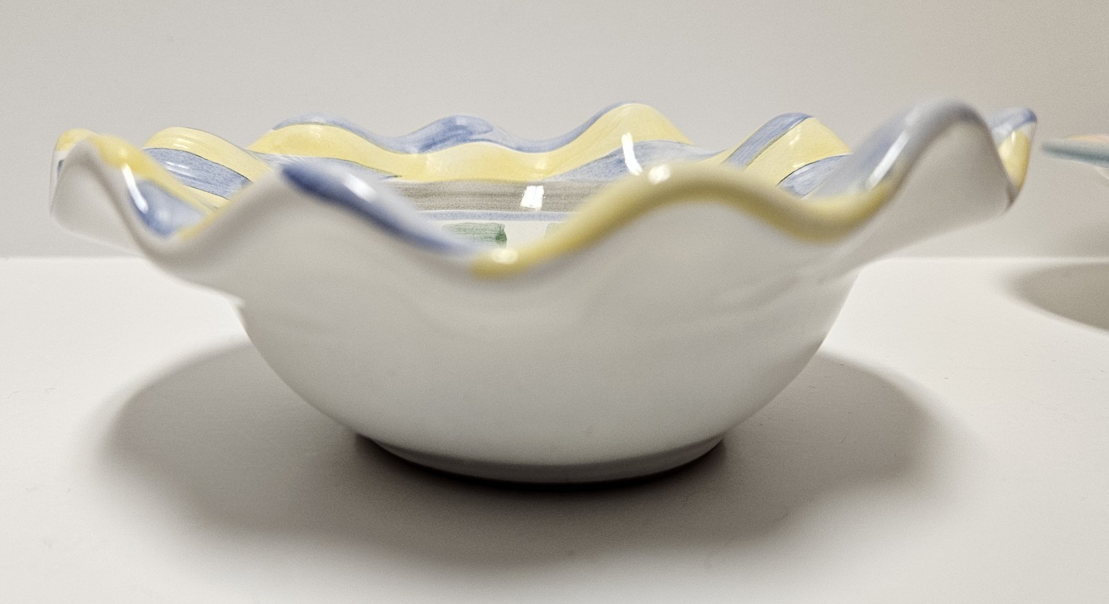 Mackenzie Childs Keukenhof Bowl Fruit Dessert Sauce Bowl 5 7/8″ 1997 Fluted