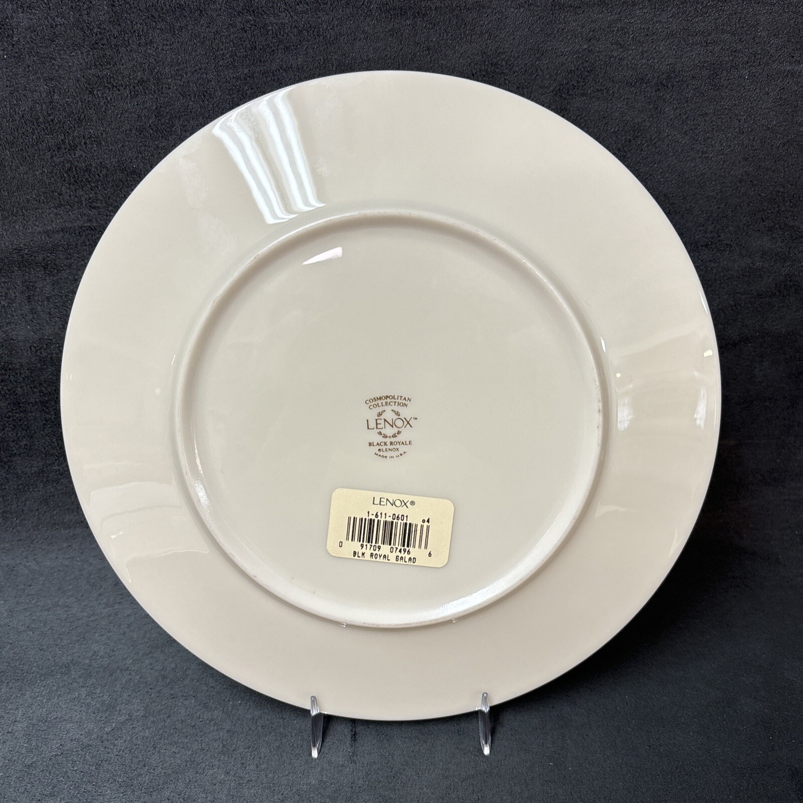 2 Lenox BLACK ROYALE Salad Plates 8 1/8 Inches