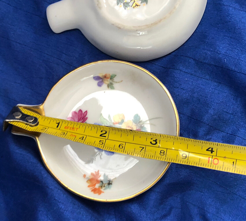 Mitterteich Bavaria Germany Set Of 2 Small Dishes Gold Accents Floral Pattern