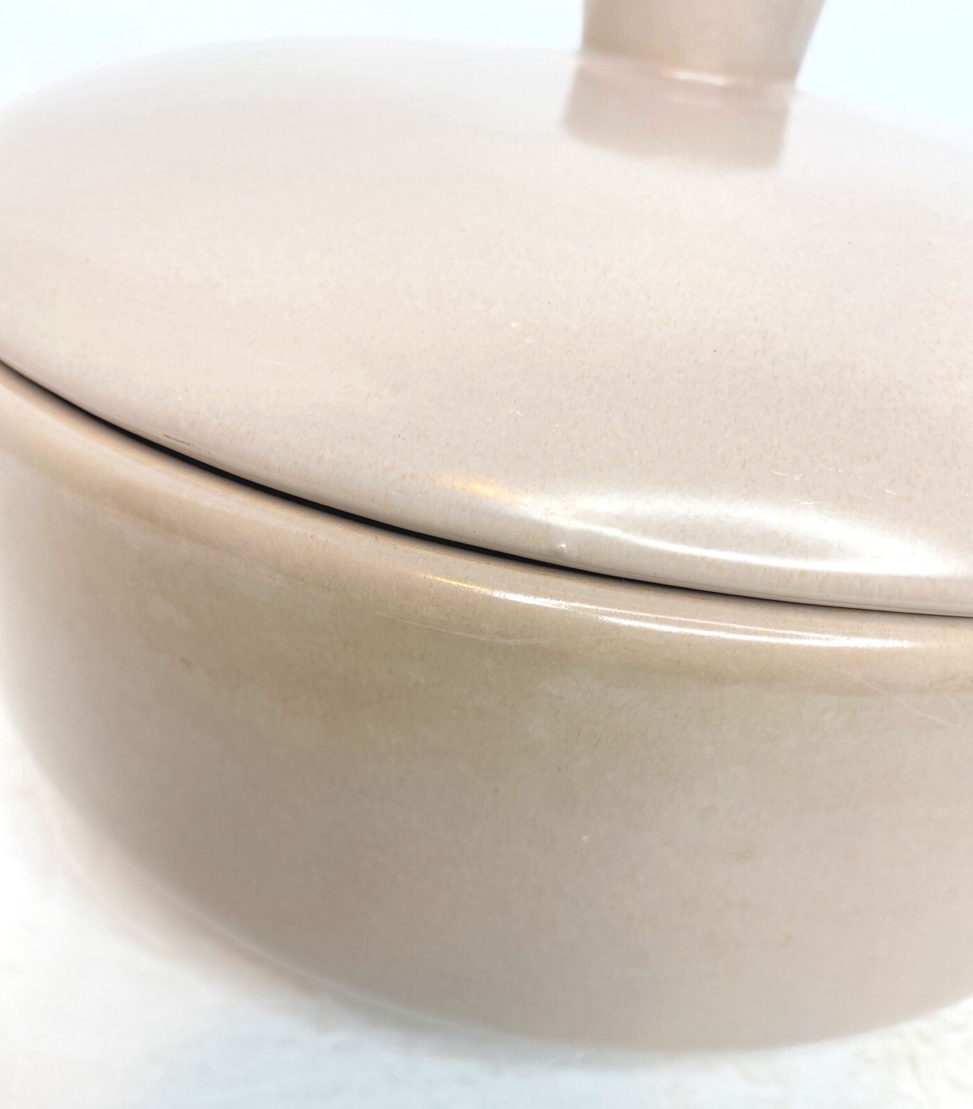 Vintage La Solana California Pottery Individual Covered Casserole Handle Pink