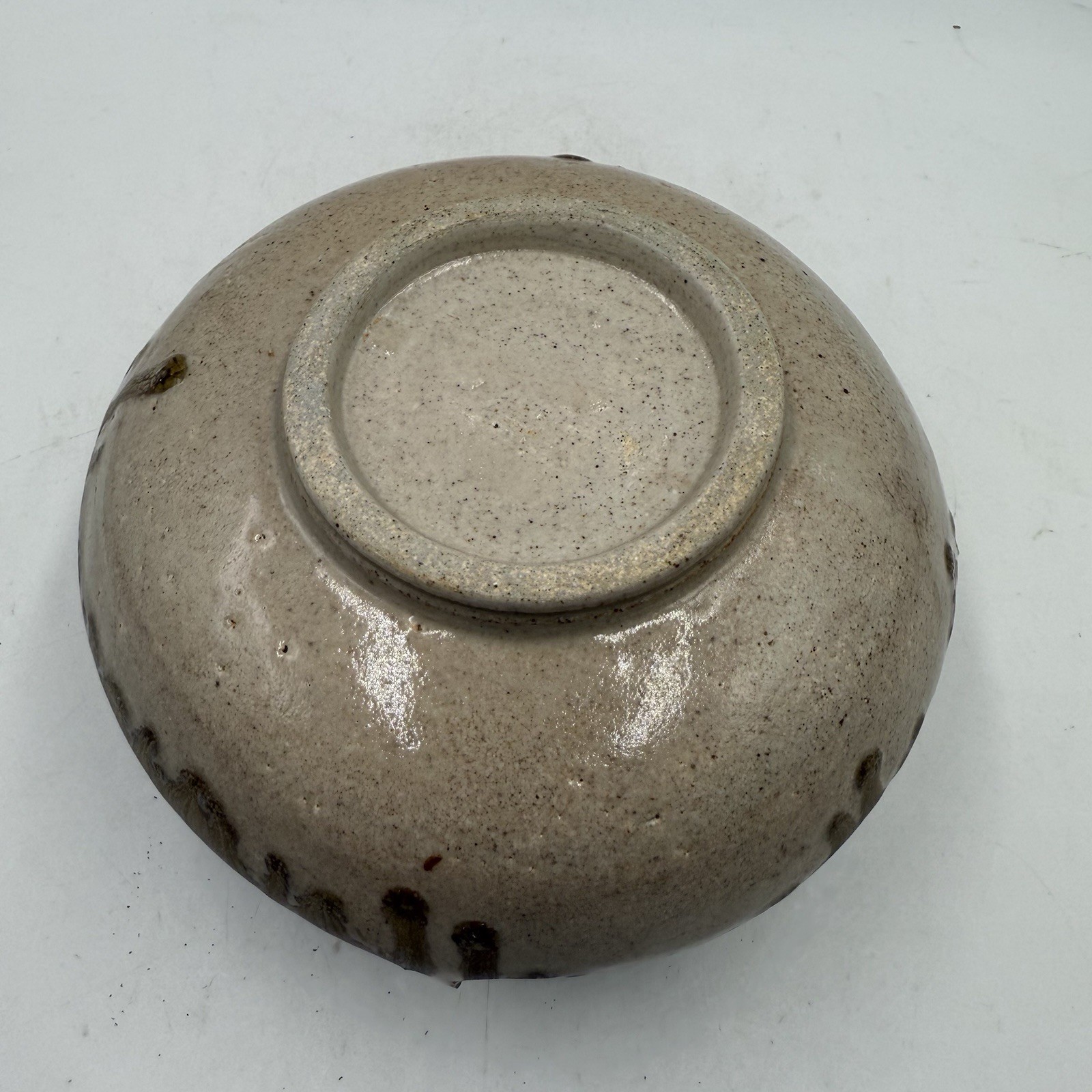 Studio Art Pottery Serving Footed Bowl Pinched Edge Matte Finish 6.25” Diameter