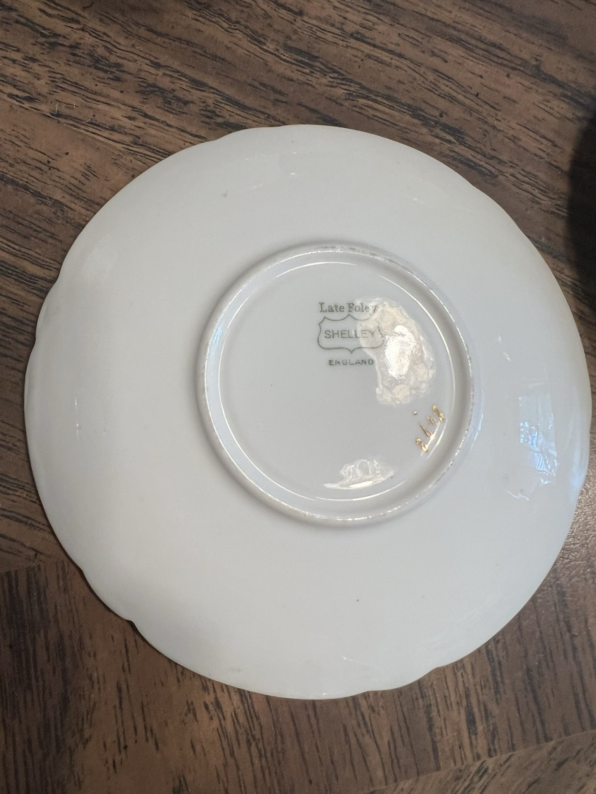 Antique Shelley Late Foley Tea Cup Saucer Plate Trio Pattern 8498 Linear Rose