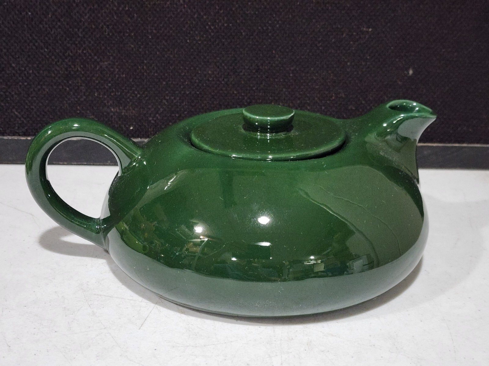 RARE HOLLYDALE CALIFORNIA MALIBU MODERN HUNTER/FOREST GREEN TEAPOT MCM 1948