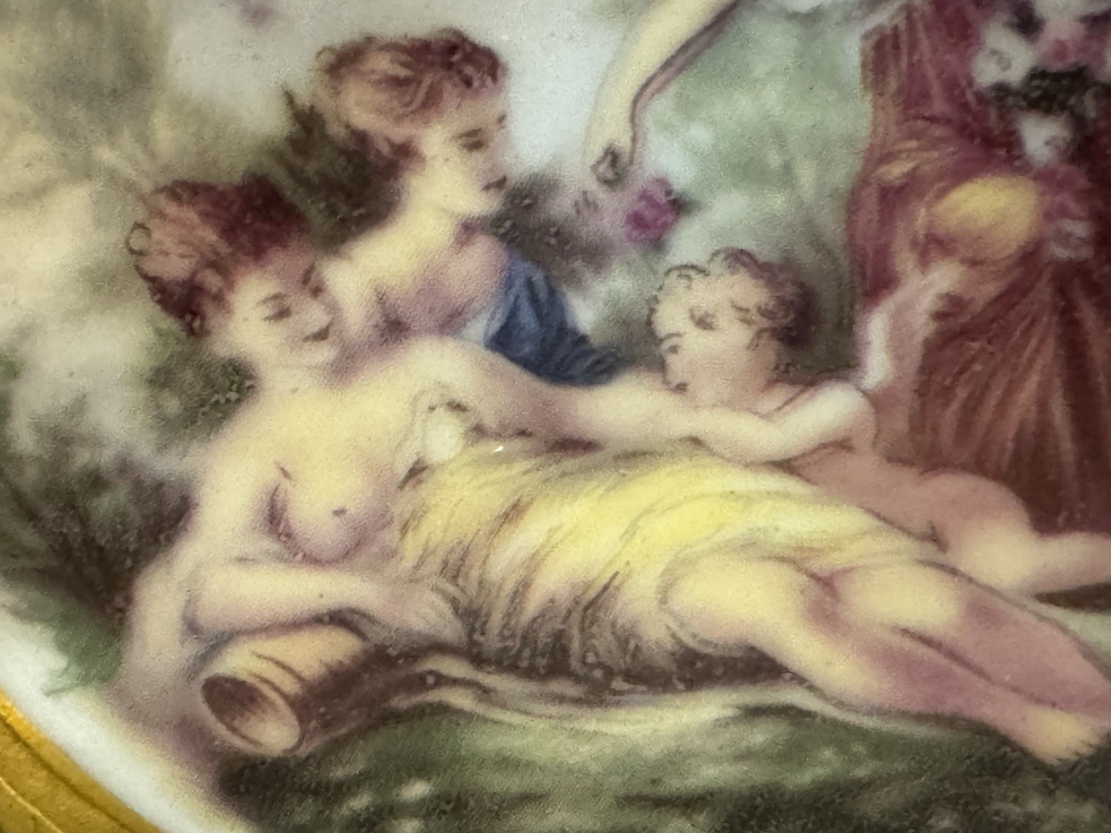Antique Rosenthal Selb Bavaria cabinet plate hand painted neoclassical scene
