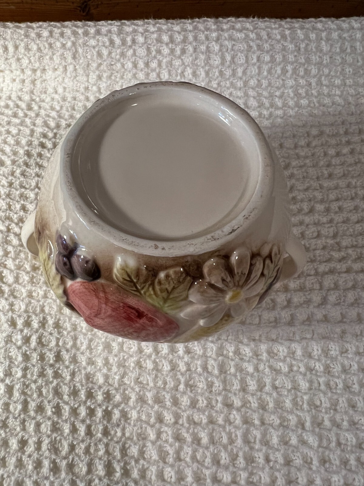 Sugar bowl and Creamer Vintage Raised Fruit Decor Ceramic Retro