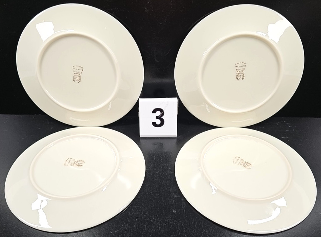 4) Lenox Solitaire 5 Pc Place Setting Vintage Elegant Platinum Dining Dishes Lot