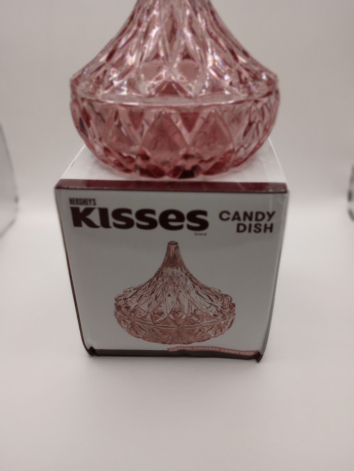 Hershey’s Kiss Pink Crystal Covered Candy Dish Godinger NIB