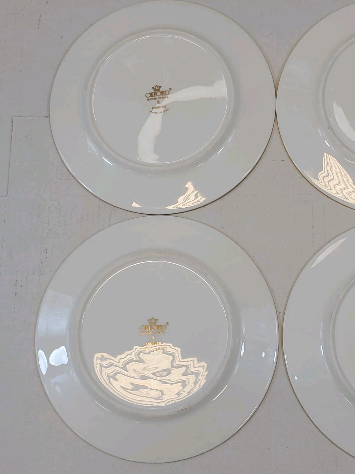 Oxford Lenox Bone China Andover Set Of 4 Salad Plates 6″ White With Gold Trim