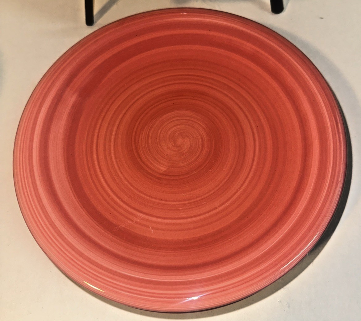 Set of 4 Furio Coral Swirl 8” Salad Plates Made In Italy