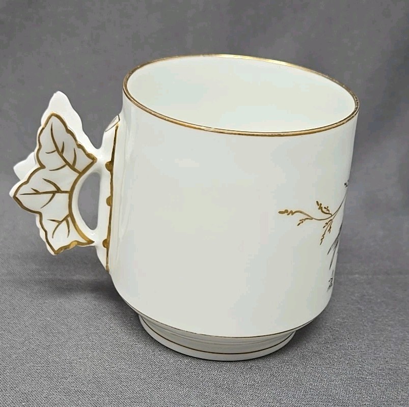 Charles Field Haviland Limoges Leaf Handle Demitasse Cup & Saucer 1868-81