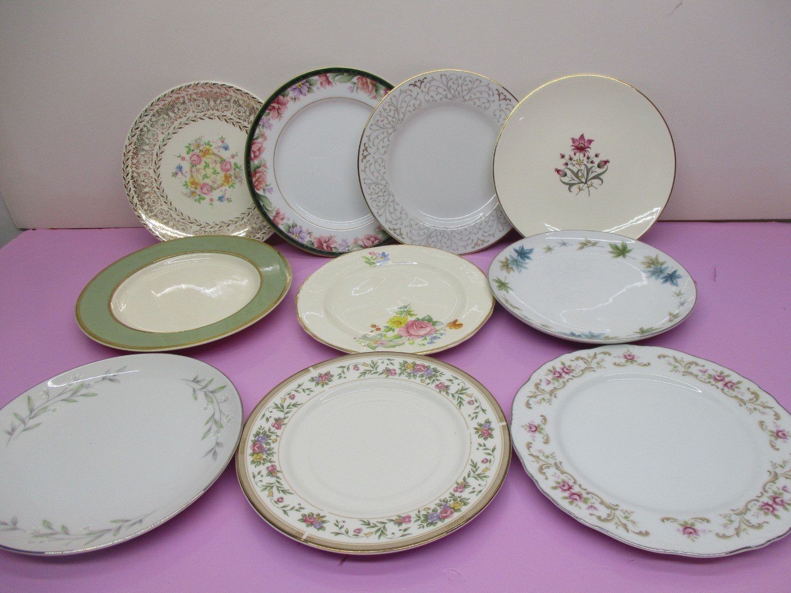 Vintage Set Of 10 Mismatched China Bread~Desert Plates