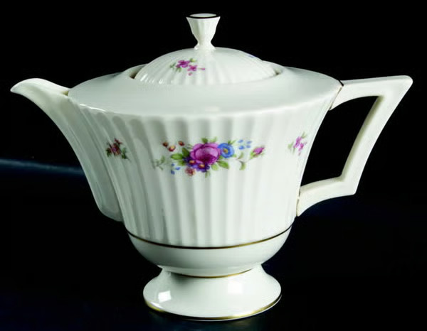 Lenox “Pavlova” Coffee Pot, Tea Pot, creamer, sugar and cups